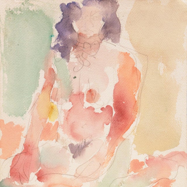 Modern 'Seated Nude' by Victor Di Gesu, Carmel Artist, Paris, Louvre, Academie Chaumiere, San Francisco Art Association, Los Angeles County Museum of Art For Sale - Image 3 of 8