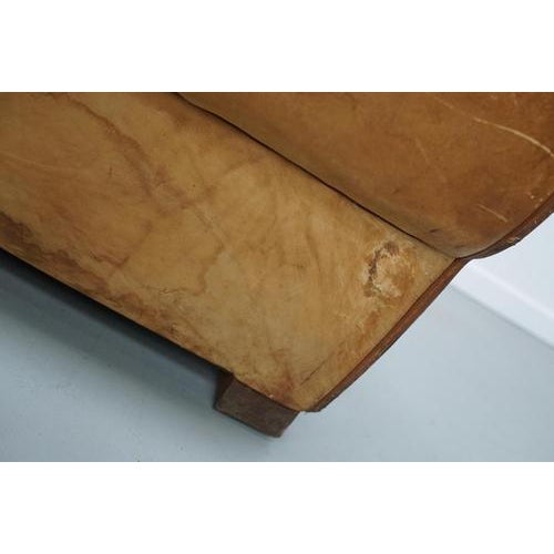 French Cognac Moustache Back Leather Club Chairs, 1940s, Set of 2 For Sale - Image 13 of 18