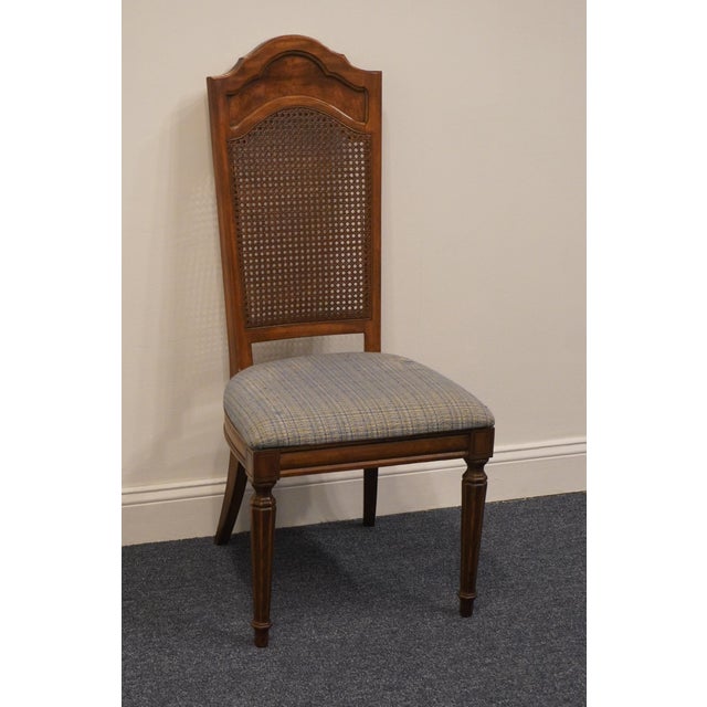 Thomasville Thomasville Furniture Romano Collection Walnut Italian Provincial Cane Back Dining Side Chair 4921-861-862 For Sale - Image 4 of 11