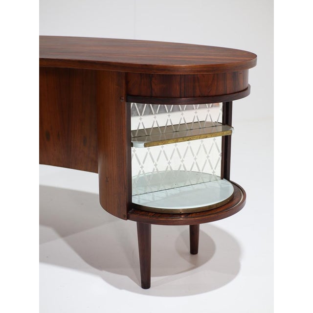 Brown Model 54 Kidney Desk from Feldballes Møbelfabrik, Denmark, 1960s For Sale - Image 8 of 18