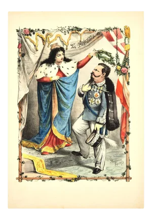 Coronation of Vittorio Emanuele II - Lithograph by A. Maganaro - 1872 1872