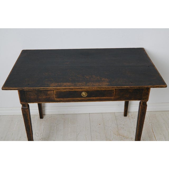 Wood Swedish Gustavian Hand-Made Desk with Functional Drawer For Sale - Image 7 of 11