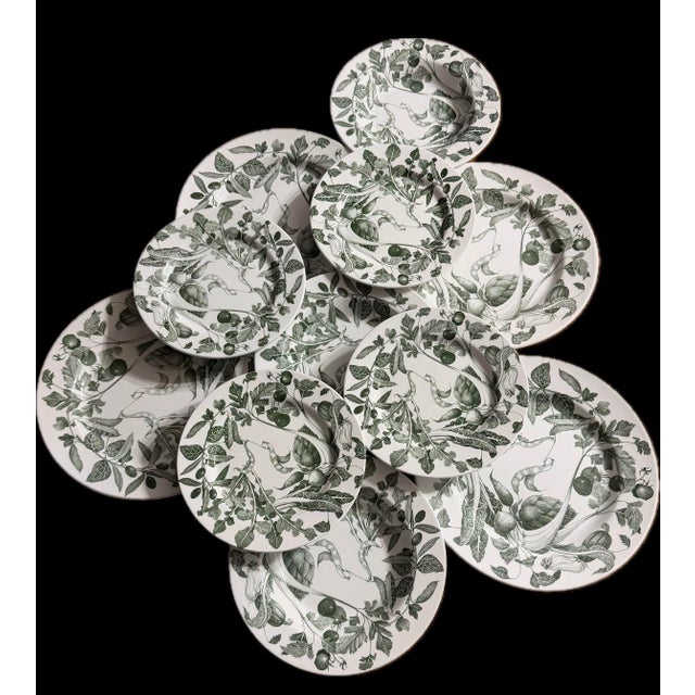 A great vintage set of Italian plates & bowls with a beautiful green design of vegetables, the set consists of 4 large...