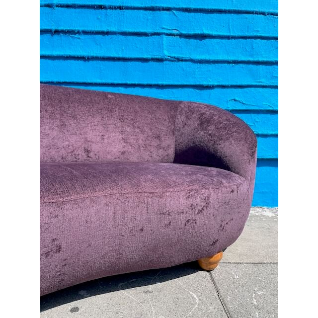 Purple 1970s Kagan Style Purple Serpentine Sofa For Sale - Image 8 of 10