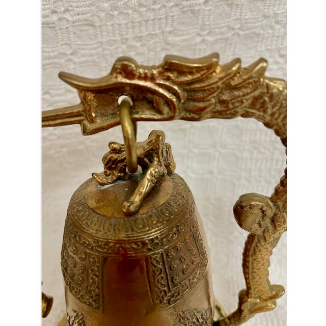 Vintage Chinese Brass Dragon Hanging Bell | Chairish