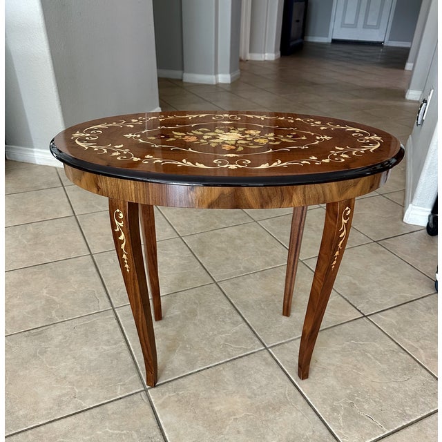 Italian Sorrento Handmade Inlaid Marquetry Side Table For Sale - Image 18 of 18