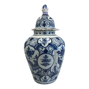 Delft Blue and White Vase With Top