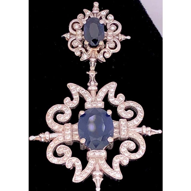 18 Karat Paul Morelli Pave Garden Gate Double Dangle Earring 13 grams total weight. White Gold 18k white gold pave Garden...