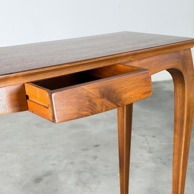 Vintage Walnut Console Table with Hidden Drawer by Pier Luigi Colli, Italy, 1950s For Sale - Image 12 of 18