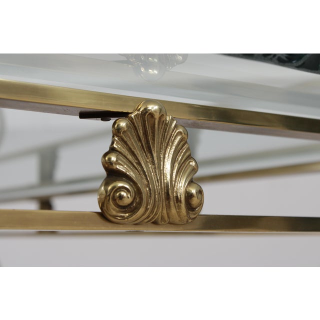 Labarge Stunning Hollywood Regency Brass & Glass Coffee Table For Sale - Image 12 of 14
