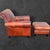 1980s Large Contemporary Art Deco Style Leather Club Chair & Ottoman Set For Sale In Philadelphia - Image 6 of 7