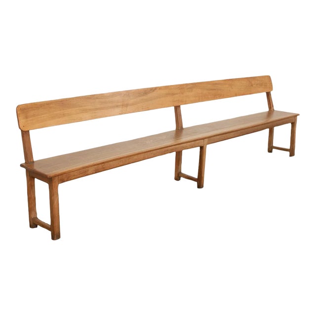 French 10’ Long Pine Bench For Sale