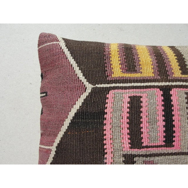 Kilim Rug Pillow Made from old turkish kilims Back side cotton and has closed with a solid hidden zipper size16" x 16" It...