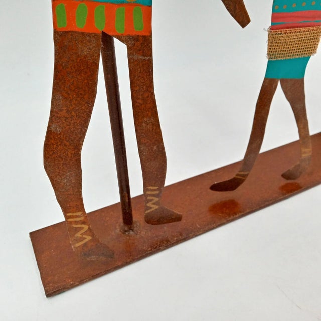 Abstract Metal Family Sculpture OOAK Vintage Bill Finks Brutalist Primitive Home Decor -Titled "Family" -Signed by artist:...