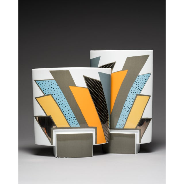 Debut Porcelain Vase by Michael Boehm and Rosemonde Nairac for Rosenthal, 1990s, Set of 2 For Sale - Image 16 of 16