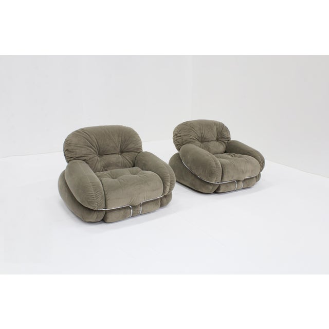 Vintage Okay Armchairs by Adriano Piazzesi, Italy, 1970s, Set of 2 For Sale - Image 4 of 8