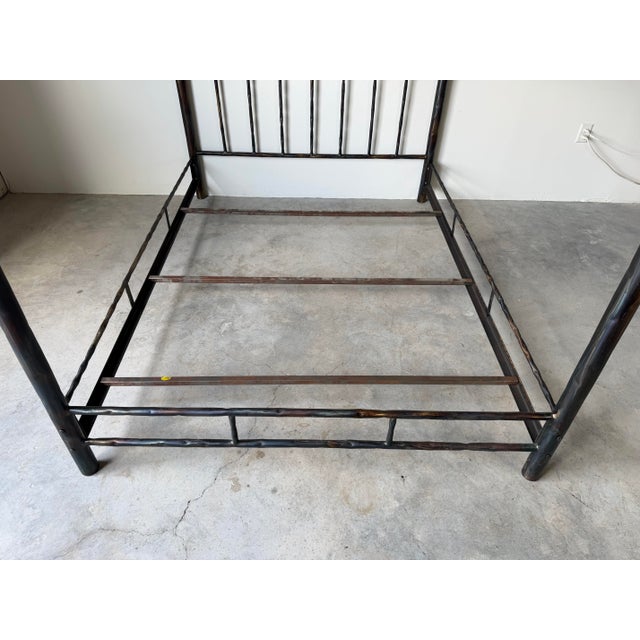 Metal Vintage Handcrafted Metal Forest Canopy Queen Bed Frame, Signed For Sale - Image 7 of 17