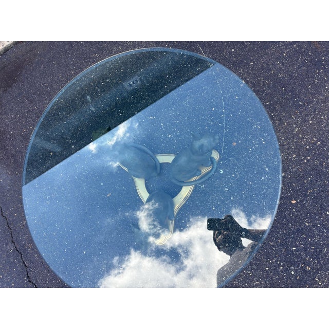 Metal Trio Bronze Cat Base Coffee Table For Sale - Image 7 of 10