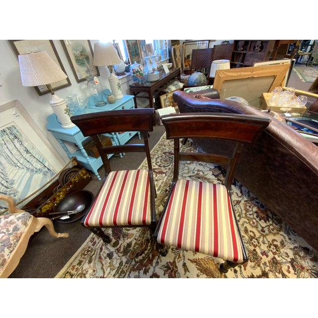 Mid 19th Century 19th Century Pair English Regency Side Chairs For Sale - Image 5 of 11