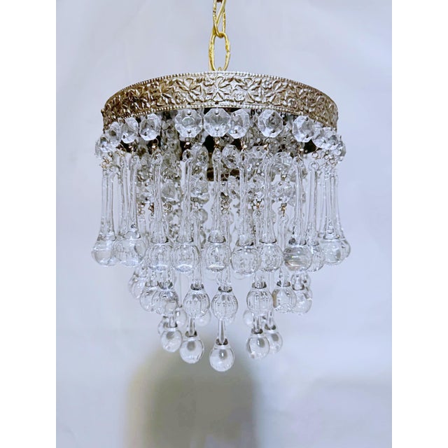 Brass 1950s Italian Brass Upside Down Layered Cake Chandelier For Sale - Image 8 of 8