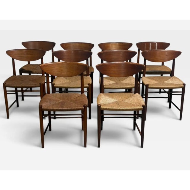 Mid-Century Modern 1950s Danish Chairs by Peter Hvidt & Orla Mølgaard Nielsen for Søborg Møbelfabrik, Set of 10 For Sale - Image 3 of 6