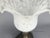Vintage Flower Shaped Metal and Frosted Glass Shade Table Lamp For Sale In Greenville, SC - Image 6 of 10