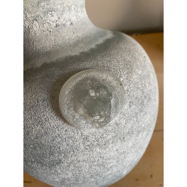 Late 20th Century Late 20th Century Canedese Italian Murano Scavo Glass Vase For Sale - Image 5 of 8