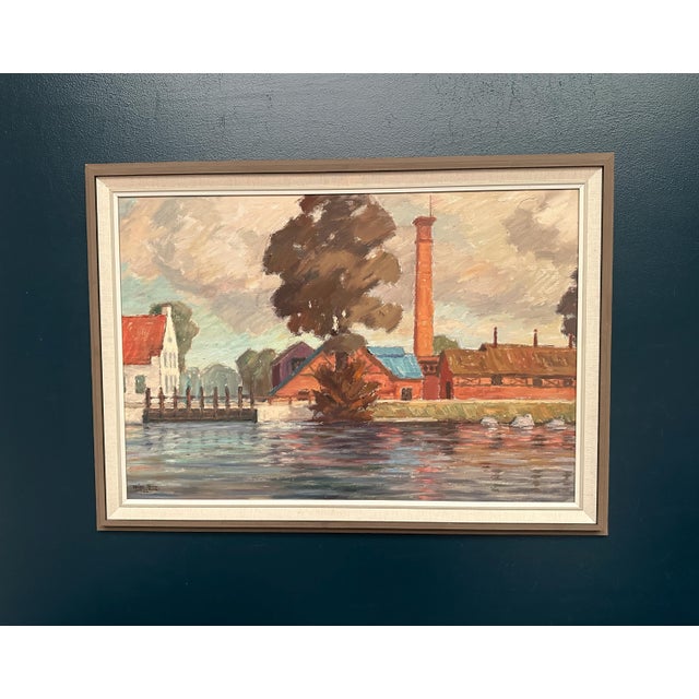 Helge Andersson, Coastal Village, 1965, Oil on Panel, Framed For Sale - Image 16 of 18