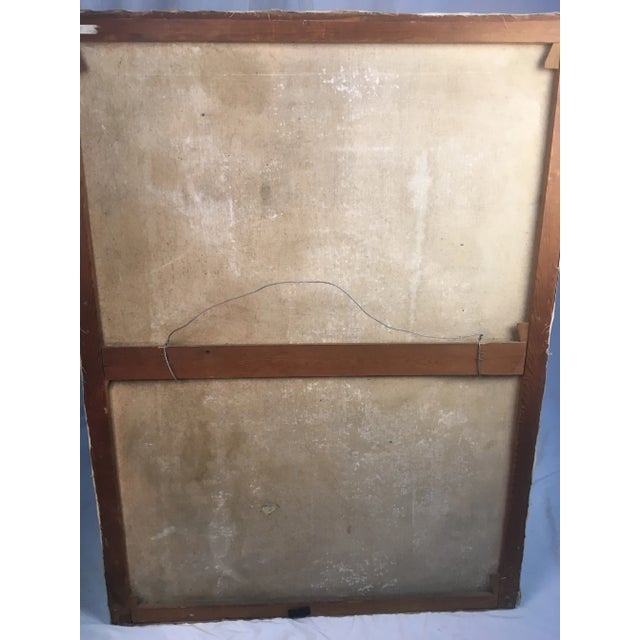 Textile Antique European Oil on Canvas For Sale - Image 7 of 10