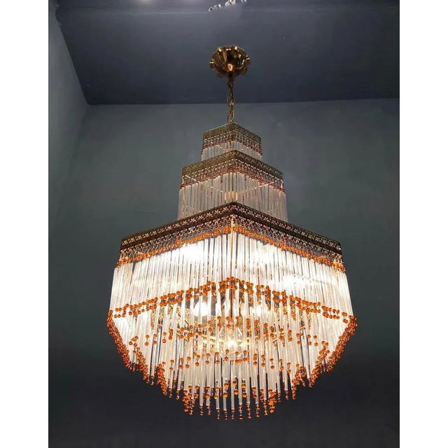 Italian Murano Glass Rod Chandelier, 1960s For Sale - Image 9 of 10