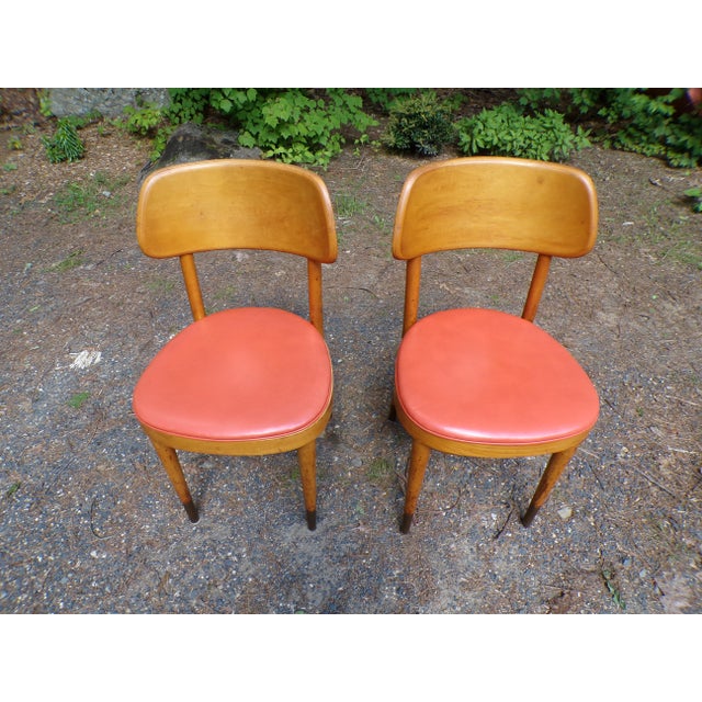 1960s Vintage Pair Thonet Mid Century Modern Bentwood Bistro Chairs For Sale - Image 5 of 12