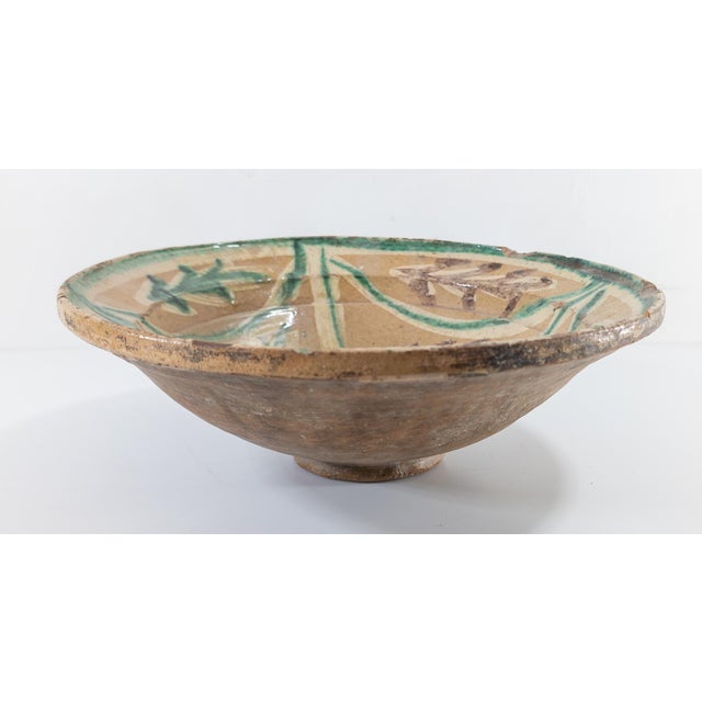 Late 19th Century 19th Century Rustic Farmhouse Mexican Pottery Centerpiece Bowl For Sale - Image 5 of 12