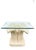 Vintage Plaster Cream Palm Beach Regency Palm Leaf Serge Roche Style Glass Top Side Table For Sale In West Palm - Image 6 of 7