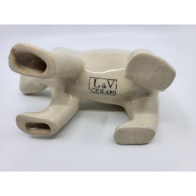 Art Deco Polar Bear Model in Crackled Ceramic by L&V Ceram, 1920s For Sale - Image 10 of 12