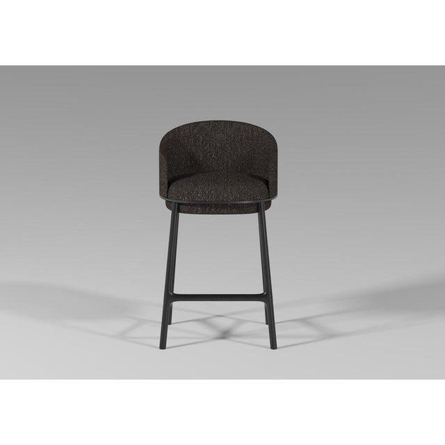 Not Yet Made - Made To Order Modern Soft Stool in Black Fabric and Black Wood by Javier Gomez For Sale - Image 5 of 6