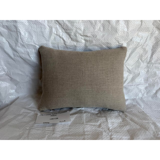 Textile 17th Century Italian Florentine Silk Floral Pillow For Sale - Image 7 of 7