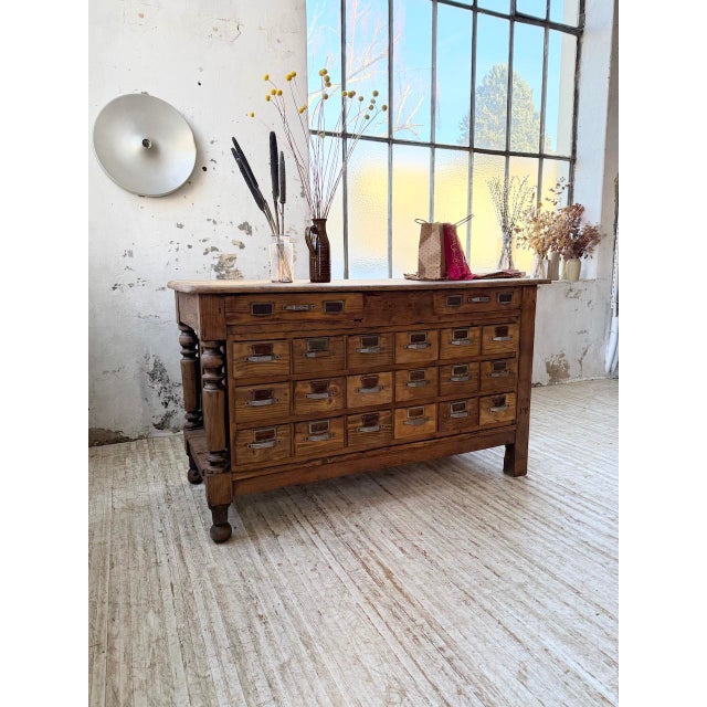 Multi-Drawer Workbench in Oak, 1950s For Sale - Image 6 of 18