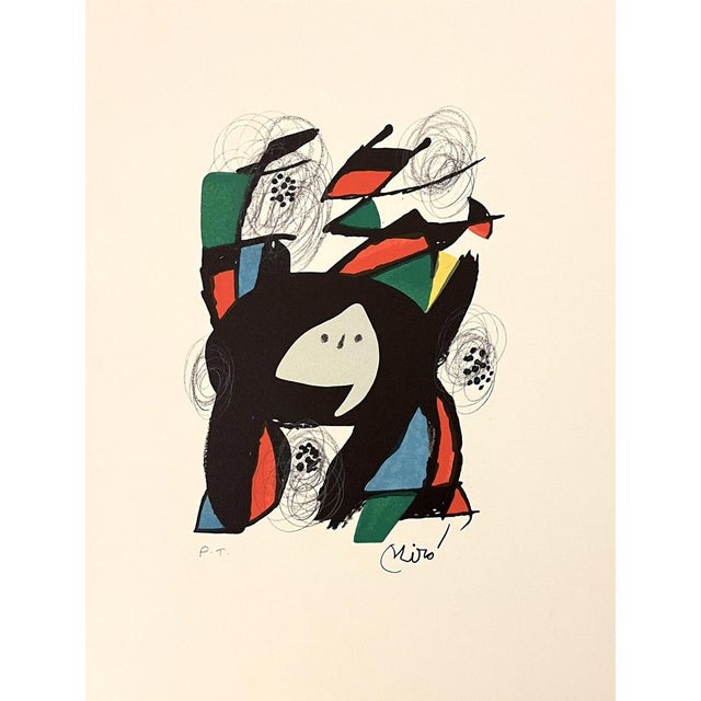 Joan miró the acid melody 1980 original lithograph on velin d'arches paper, bearing miro's printed signature and justified...