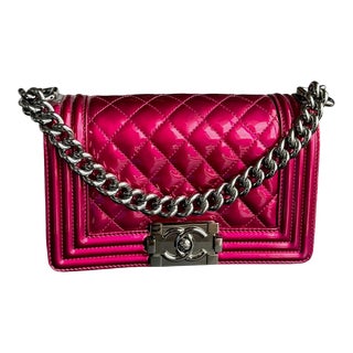 Chanel Leboy Quilted Patent Leather Small Shoulder Bag For Sale