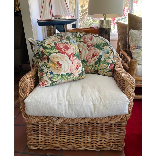 Vintage Wicker Veranda Lounge Chair For Sale - Image 9 of 9