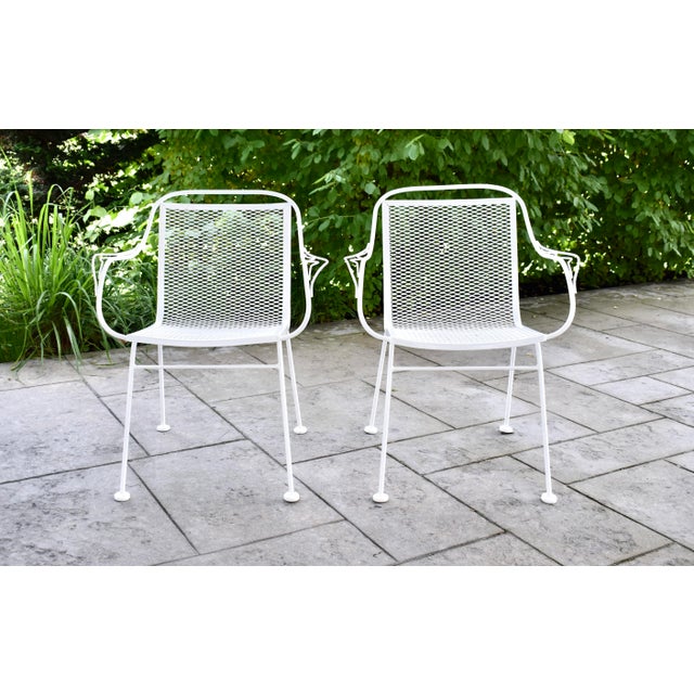 Vintage Russell Woodard Sculptura Mid Century Wrought Iron Patio Chairs For Sale - Image 12 of 13
