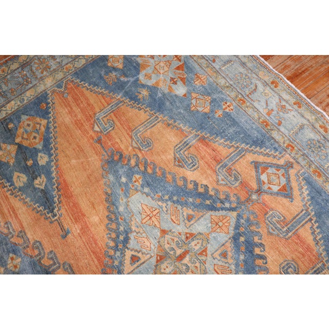 a 1930s Persian Tribal veece room size rug in orange and blue Details rug no. j2922 size 8' 11" x 13' (272 x 396 cm)