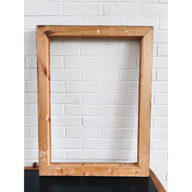 Italian Antique Hand Painted Silver Leaf Italian Wood Frame For Sale - Image 3 of 5