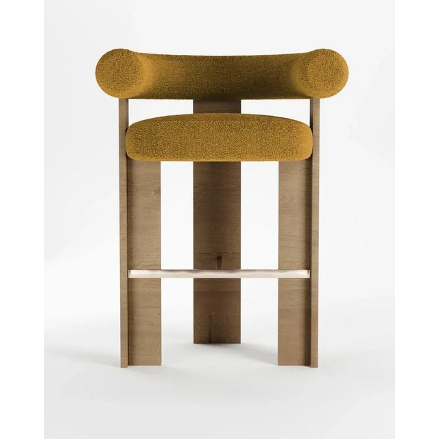 Not Yet Made - Made To Order Collector Modern Cassette Bar Chair in Bouclé Mustard by Alter Ego For Sale - Image 5 of 5