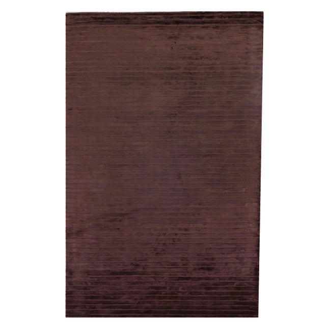 Chocolate Gail hand loomViscoseChocolate Rug - 14'x18' For Sale - Image 8 of 8