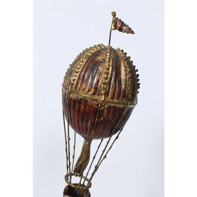 Brian Bijan Hot Air Balloon Table Top Sculpture in Copper, Brass & Stone For Sale - Image 10 of 12