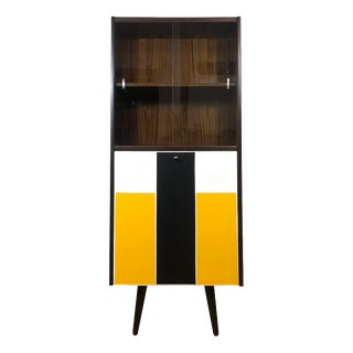 Polish Glass Display Bar Cabinet, 1970s For Sale