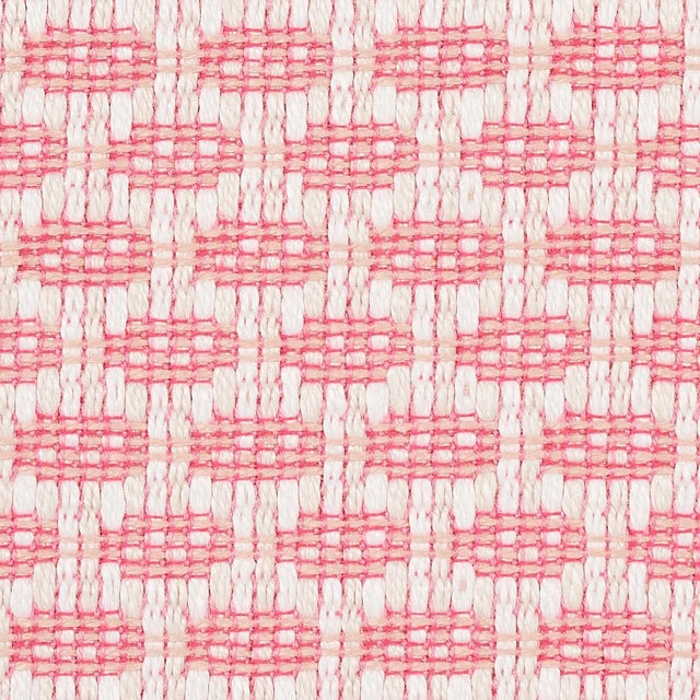 Sample - Schumacher Hickox Indoor/Outdoor Fabric in Coral For Sale