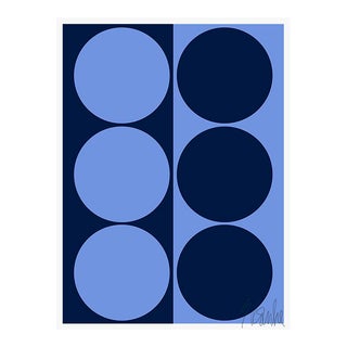 Dynamic Pair French and Navy Blue Fine Art Print 14" X 20" by Liz Roache For Sale