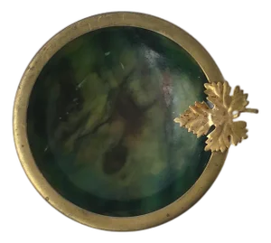 Italian Alabaster Marble and Brass Ashtray or Jewelry Dish, Mid-20th Century